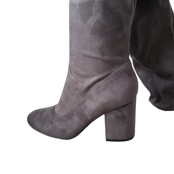 Marc Fisher Praye Over The Knee Faux Suede Gray Boots NWT - Picture 5 of 10